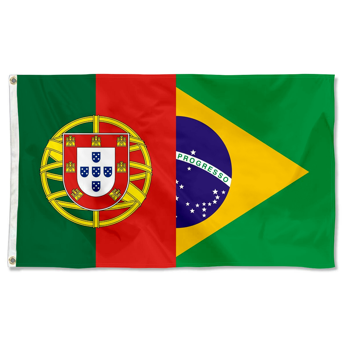 Fyon Overlapped Portugal and Brazil Flag Indoor and outdoor banner 33012