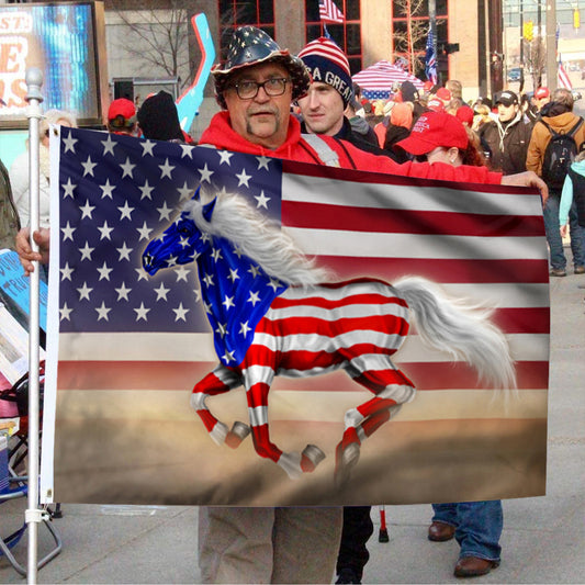 Fyon Patriotic Horse American Flag 41772 Indoor and outdoor banner