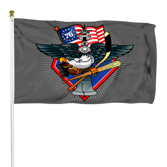 Fyon Philadelphia Eagles Phillies 76ers Flyers Flag Banner