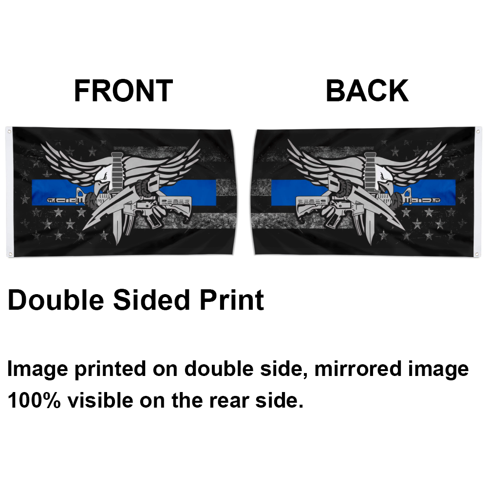 Fyon Police Swat Thin Blue Line Decal Flag Indoor and outdoor banner 2240808