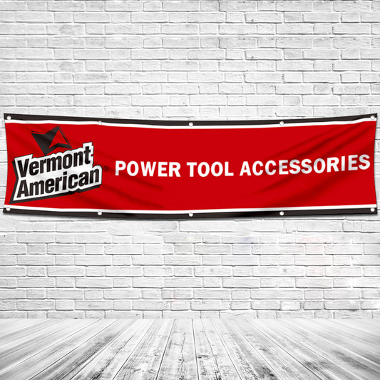 Fyon Power Tool Accessories Garage Shop Banner Works for Vermont Americans Flag 2x8 Feet