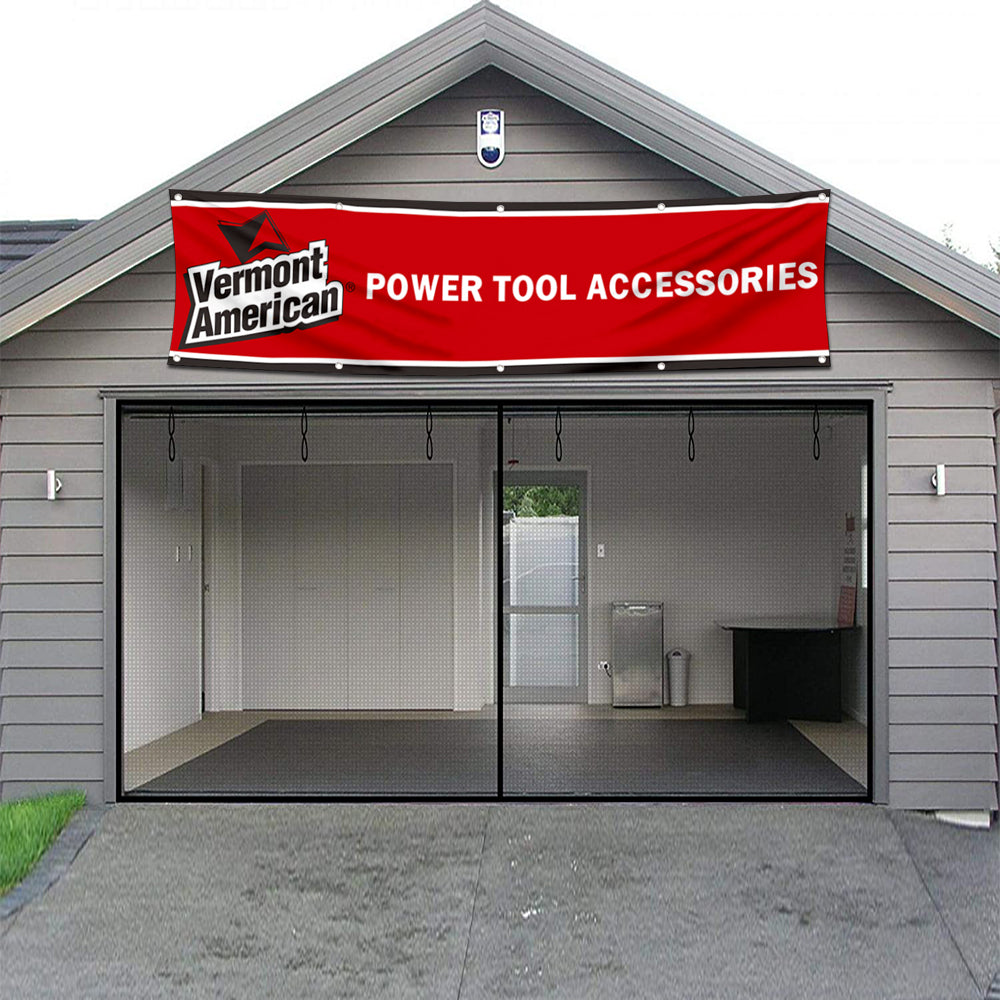Fyon Power Tool Accessories Garage Shop Banner Works for Vermont Americans Flag 2x8 Feet