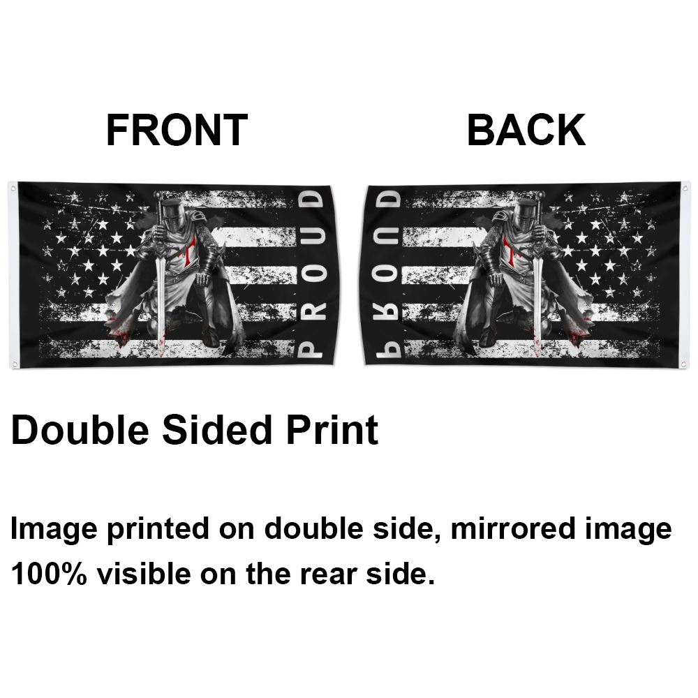 Fyon Proud American Flag with Templar Knights Flag Indoor and outdoor banner 2240809