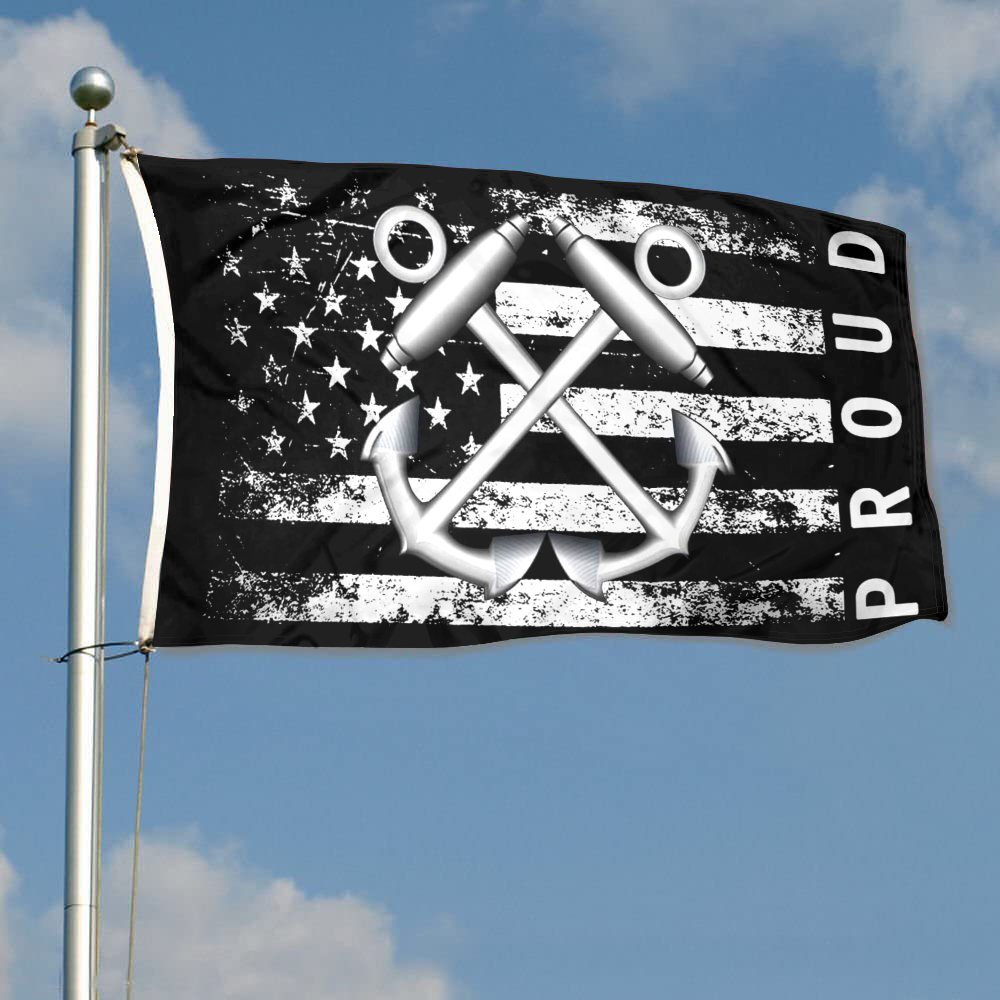 Fyon Proud American Flag with US Navy Boatswain's Mate Flag Indoor and outdoor banner 2240811