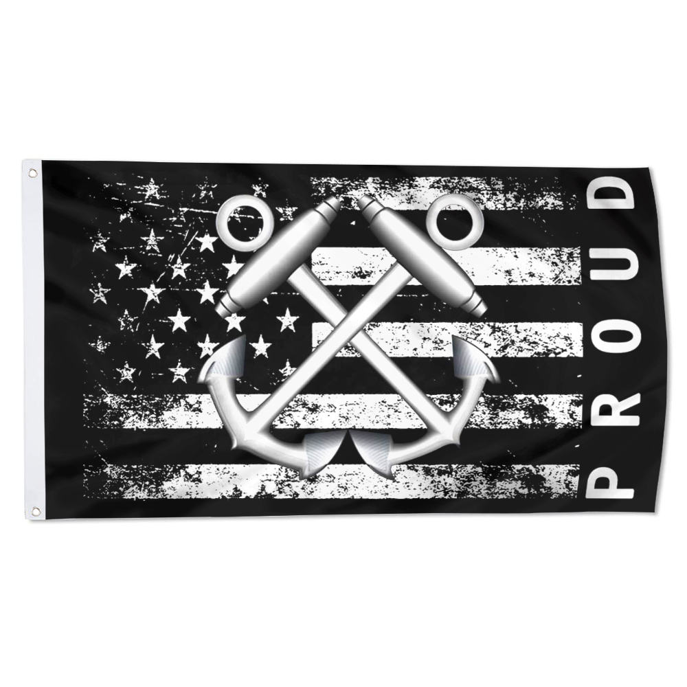 Fyon Proud American Flag with US Navy Boatswain's Mate Flag Indoor and outdoor banner 2240811
