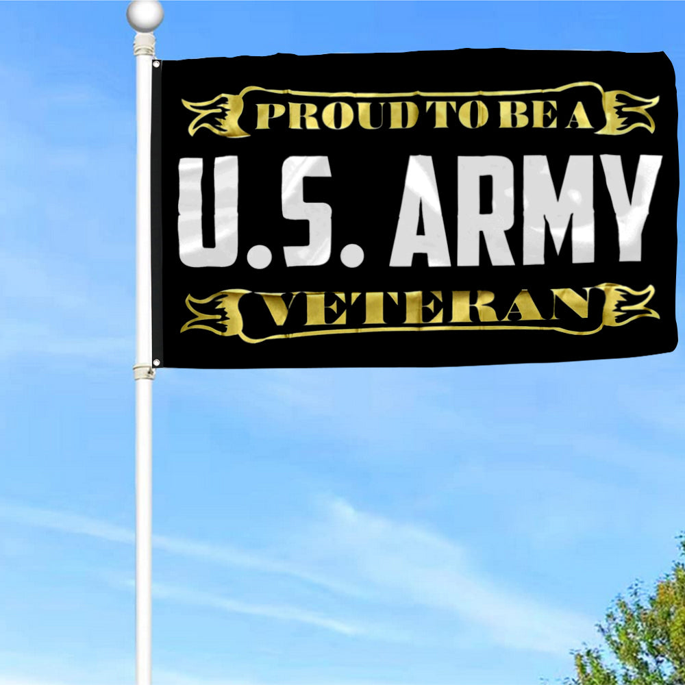 Fyon Proud to be U.S. Army Veteran Flag Indoor and outdoor banner