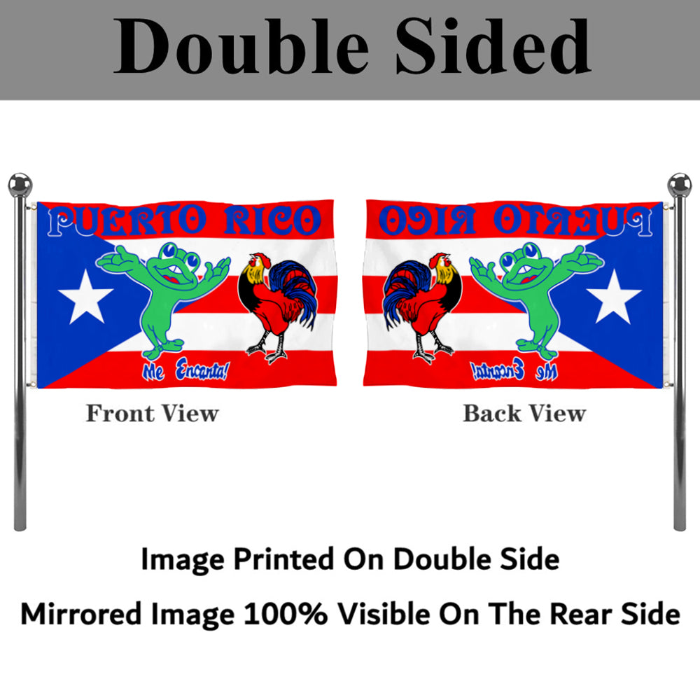 Fyon Custom Puerto Rico Forg Cock Flag Banner