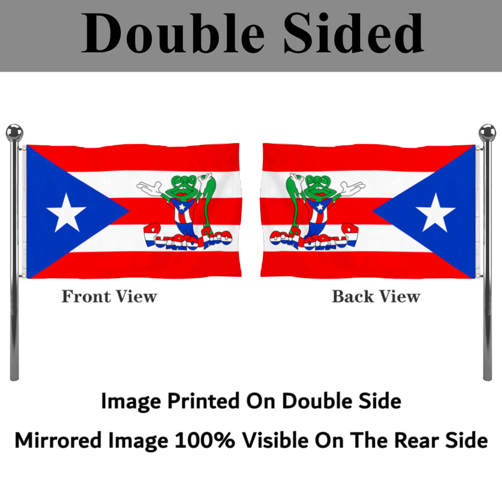 Fyon Custom Puerto Rico Frog Flag Banner