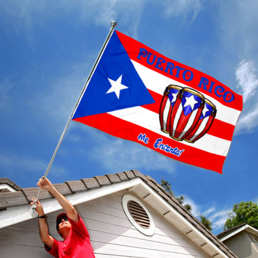 Fyon Custom The Puerto Eico with 3 Congos Flag Banner