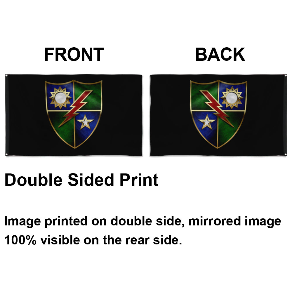 Fyon Ranger Regiment Crest Black Flag Indoor and outdoor banner