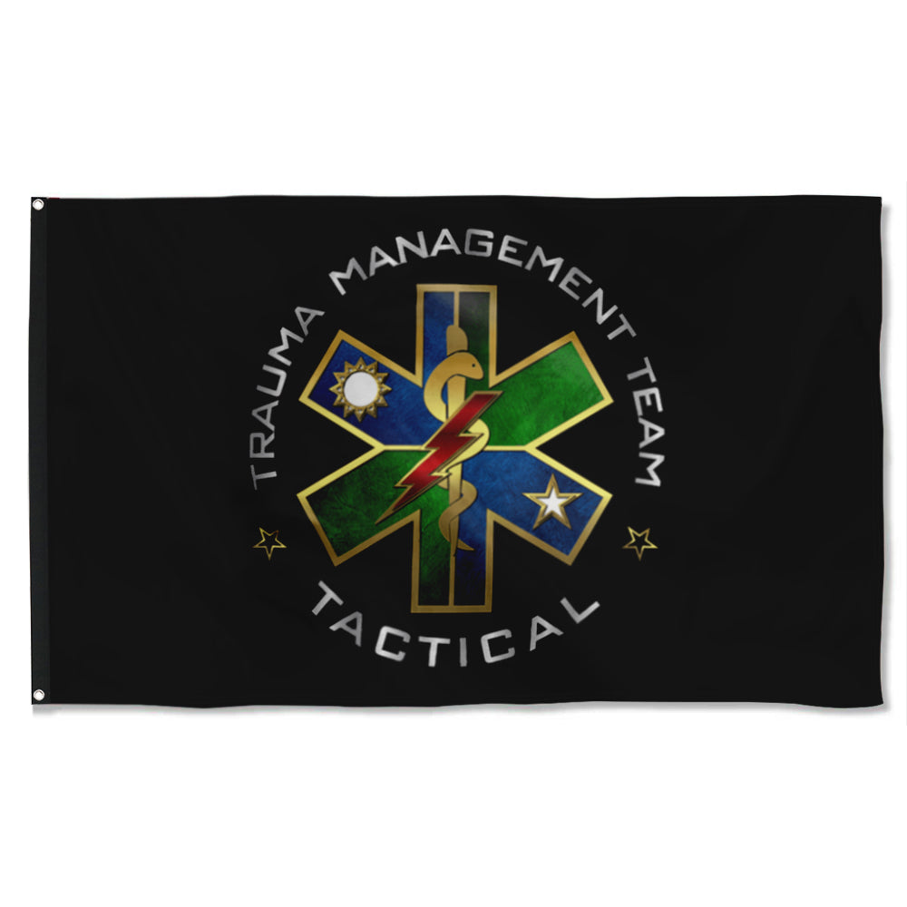 Fyon Ranger Regiment Trauma Management Team Black Flag Indoor and outdoor banner