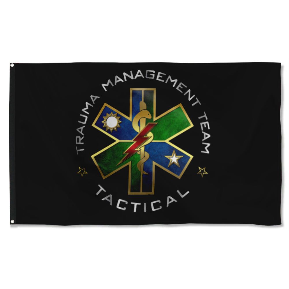 Fyon Ranger Regiment Trauma Management Team Black Flag Indoor and outdoor banner