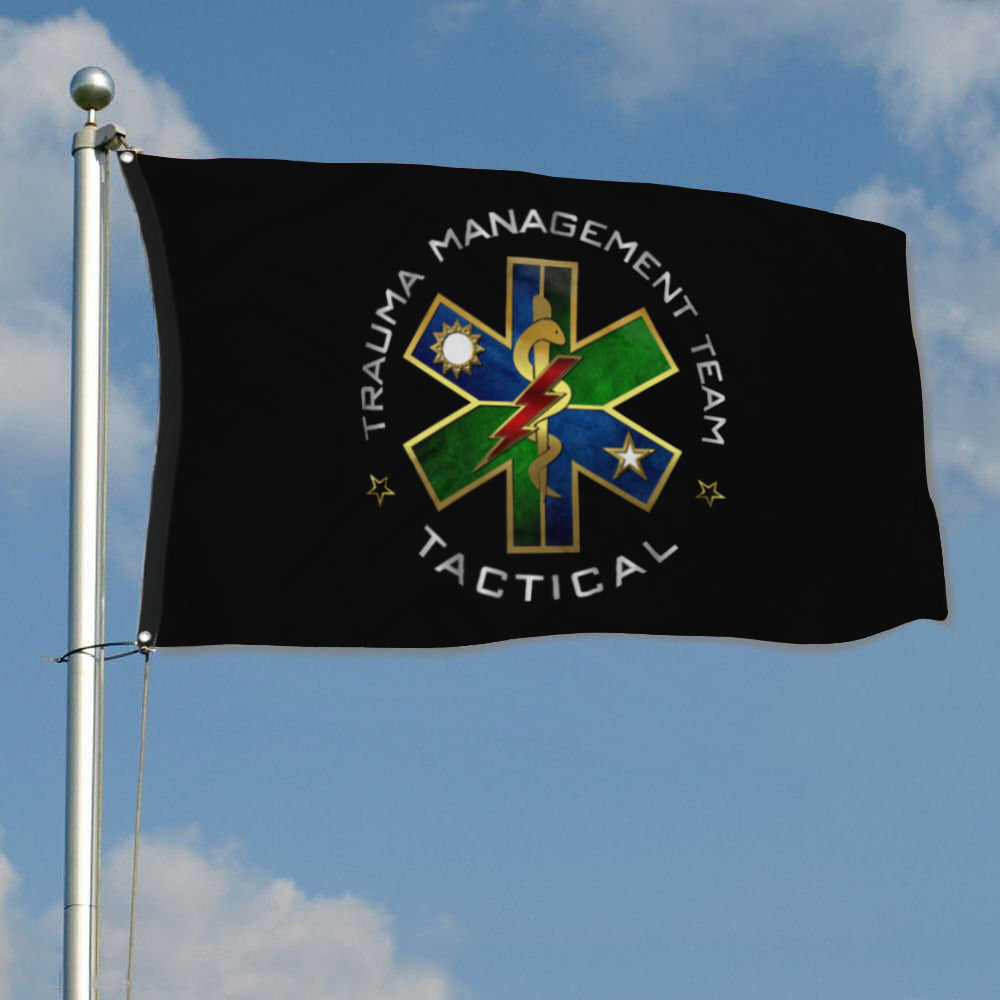 Fyon Ranger Regiment Trauma Management Team Black Flag Indoor and outdoor banner