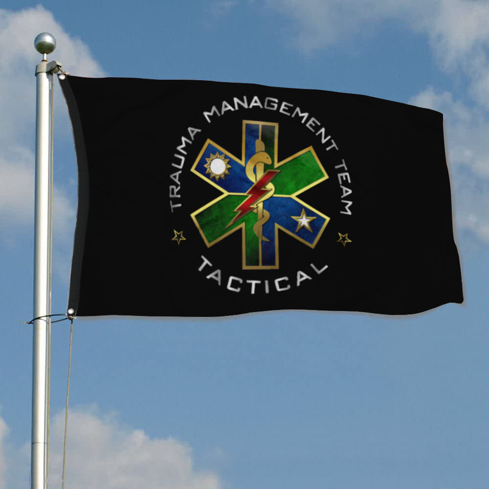 Fyon Ranger Regiment Trauma Management Team Black Flag Indoor and outdoor banner