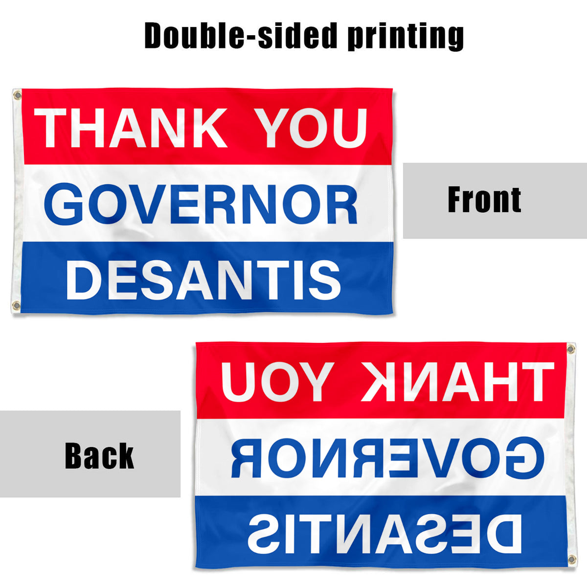 Fyon RON DESANTIS Thank You Governor Desantis 2024 USA Flag Banner