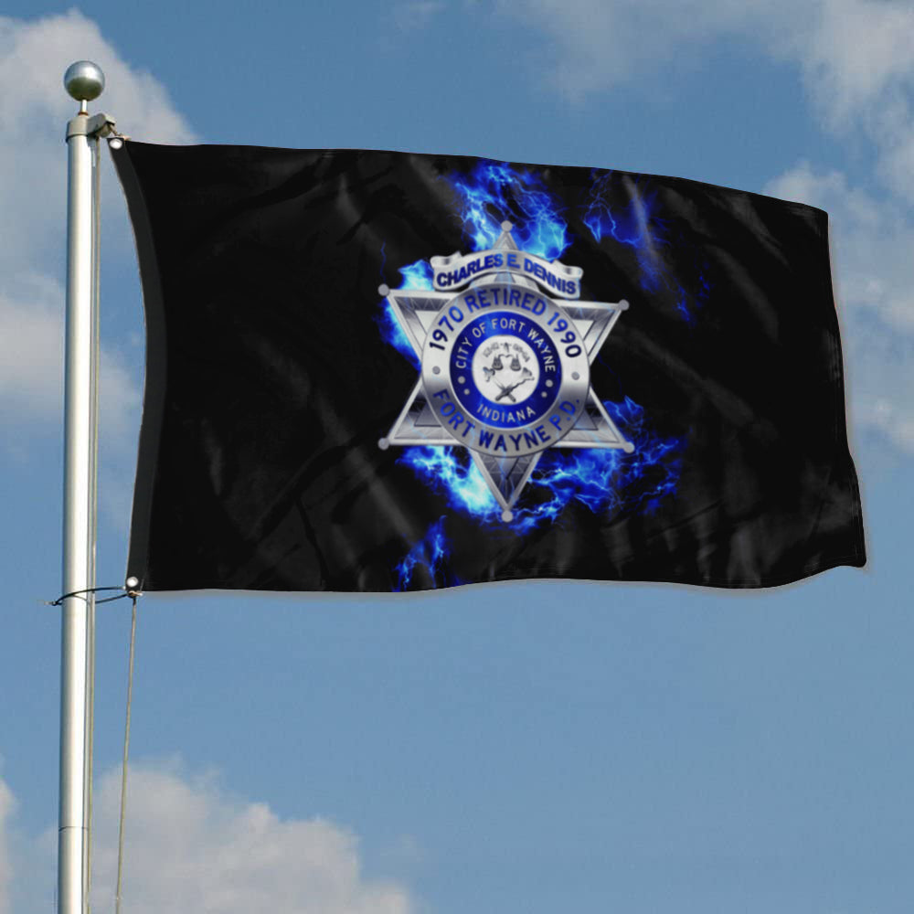 Fyon Retired Fort Wayne Police Flag No.2 Indoor and outdoor banner