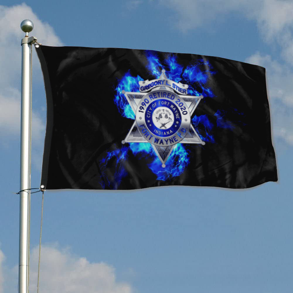 Fyon Retired Fort Wayne Police Flag Indoor and outdoor banner