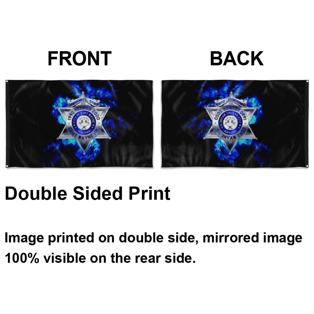 Fyon Retired Fort Wayne Police Flag Indoor and outdoor banner