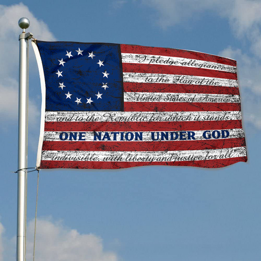 Fyon Retro Stripe One Nation Under God Home Flag United We Stand Distressed American Indoor and outdoor banner 02