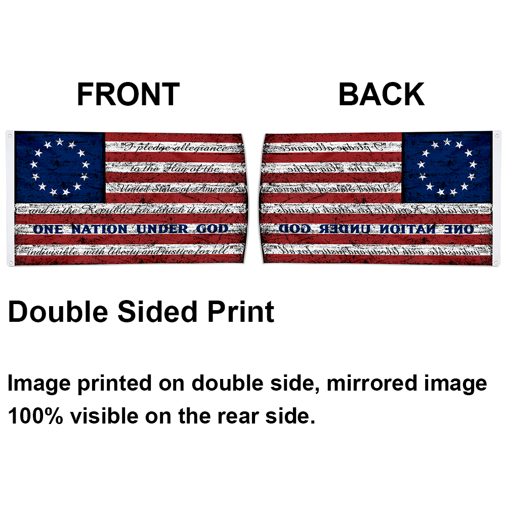 Fyon Retro Stripe One Nation Under God Home Flag United We Stand Distressed American Indoor and outdoor banner 02