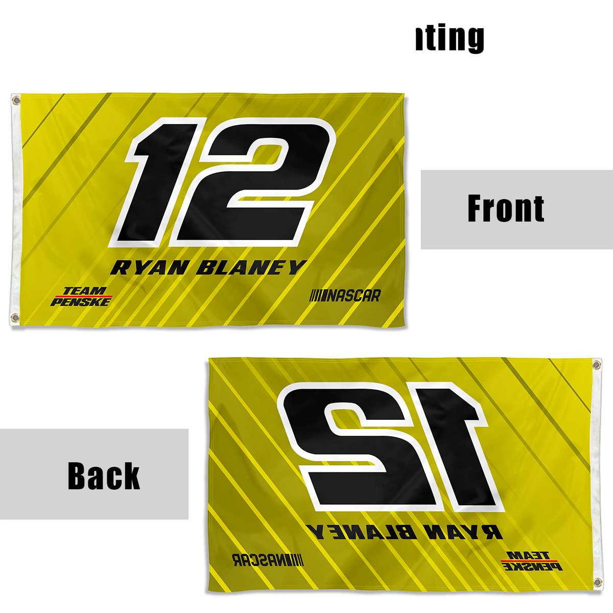 Fyon Ryan Blaney #12 Flag Banner