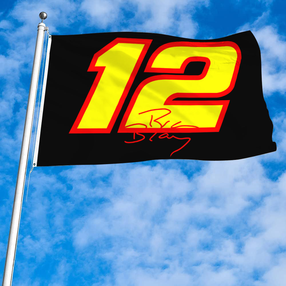 Fyon Ryan Blaney #12 flag Black Flag Banner