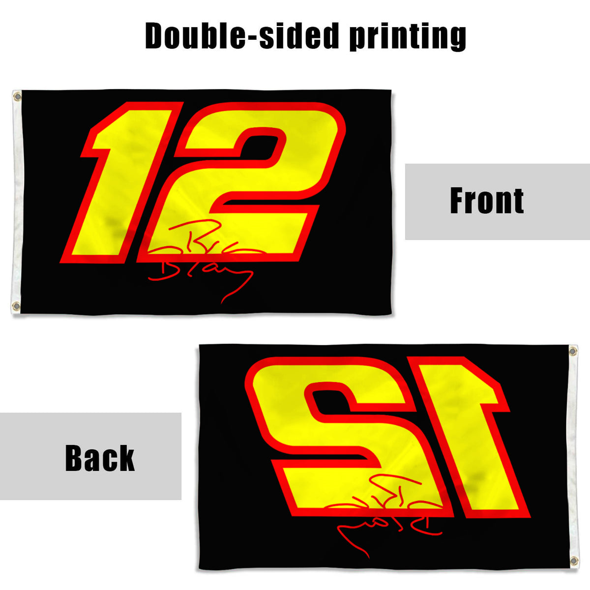 Fyon Ryan Blaney #12 flag Black Flag Banner