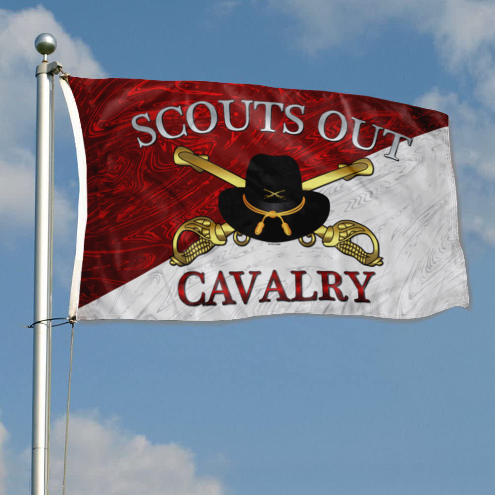 Fyon Scouts Out Cavalry Diagonal Flag Indoor and outdoor banner