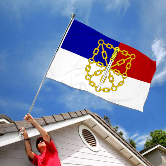 Fyon Santiago Rodriguez Province, Dominican Rep Flag Indoor and Outdoor Banner