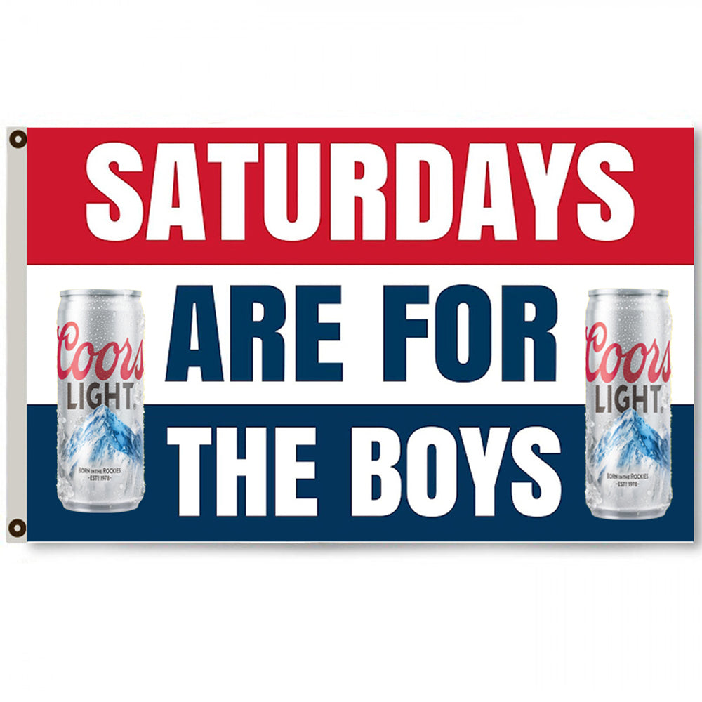 Fyon Saturdays are for the boys Coors Light Beer Flag Deluxe Banner 3x5ft