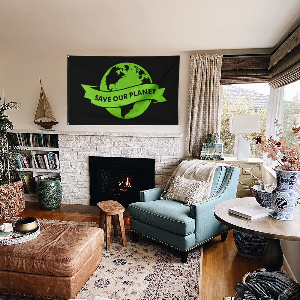 Fyon Save The Earth Flag Indoor and Outdoor Banner