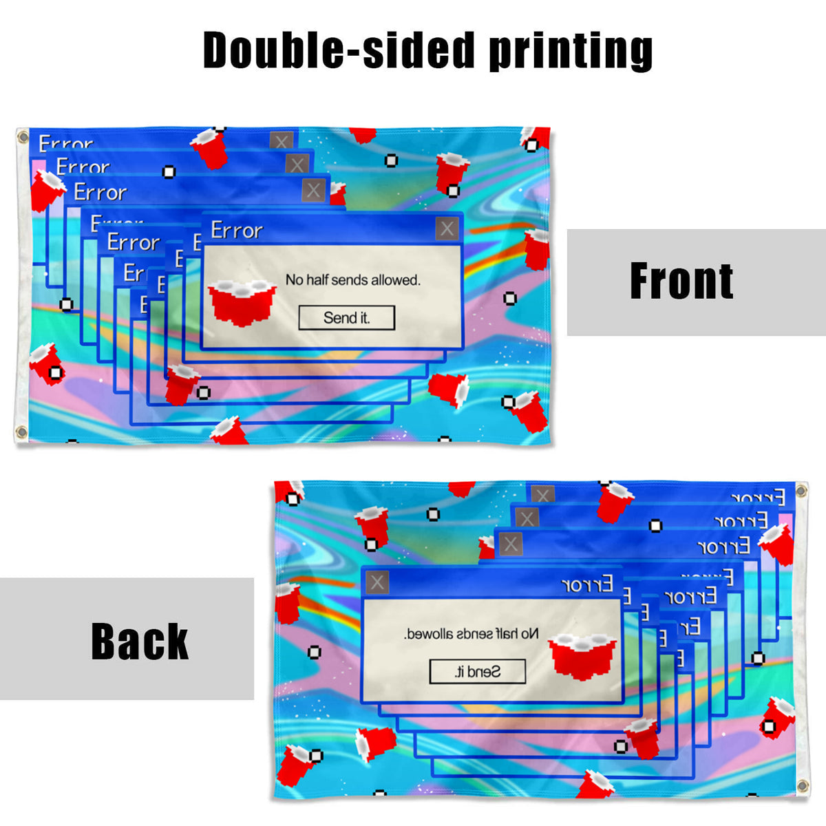 Fyon Send Error Flag Funny Indoor and outdoor banner