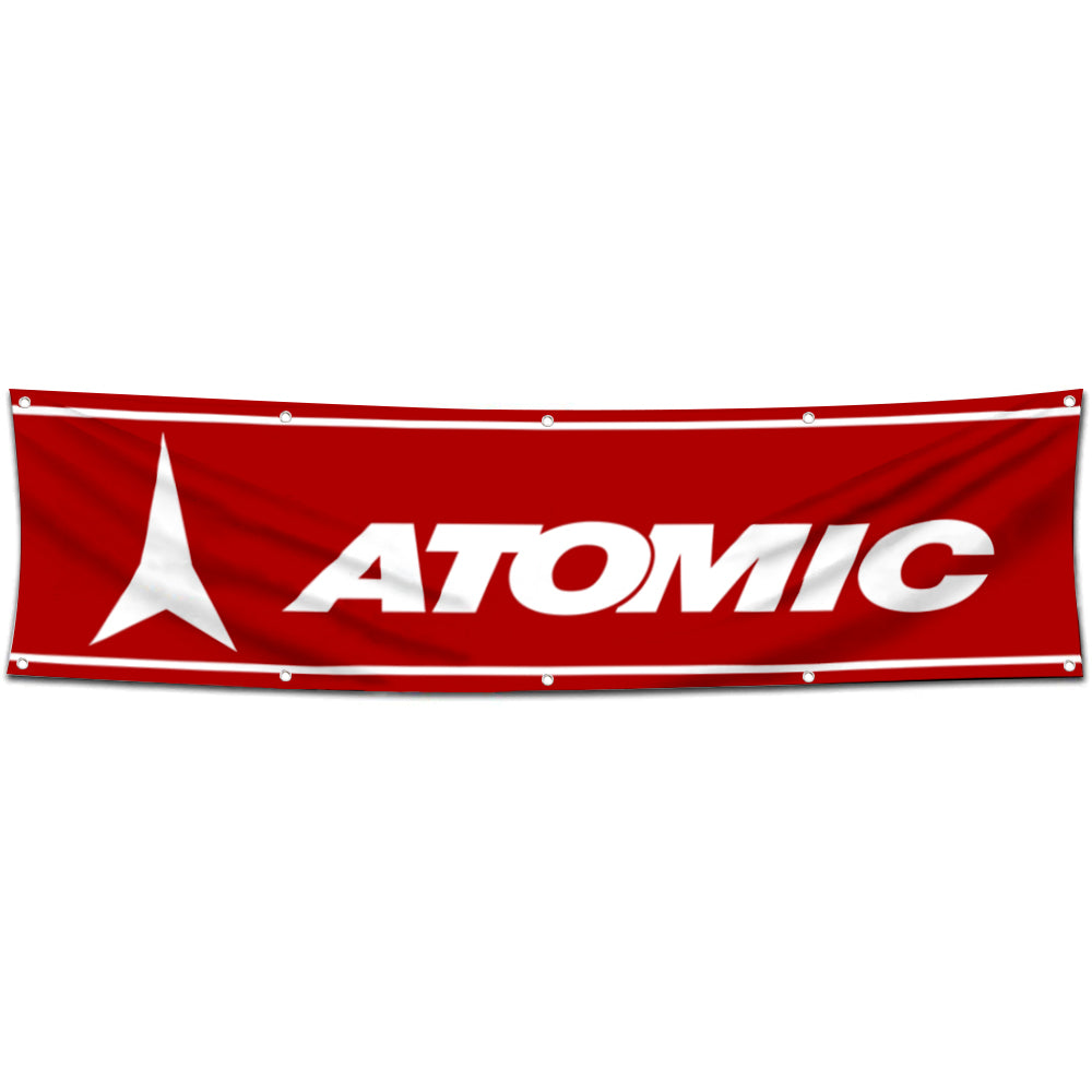 Fyon Skiing Garage Shop Decor Banner Works for Atomic Skis Flag 2x8 Feet
