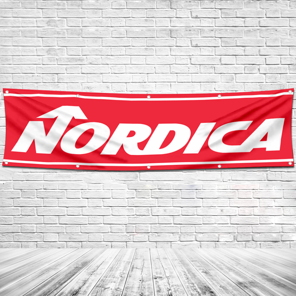Fyon Skiing Garage Shop Decor Banner Works for Nordica Skis Flag 2x8 Feet