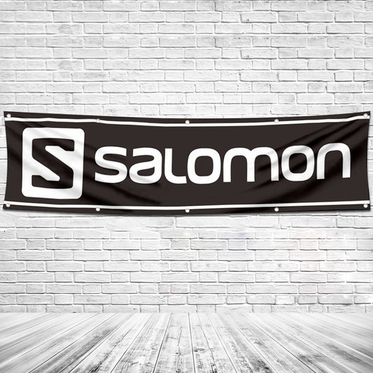Fyon Skiing Garage Shop Decor Banner Works for Salomon Skis Flag 2x8 Feet