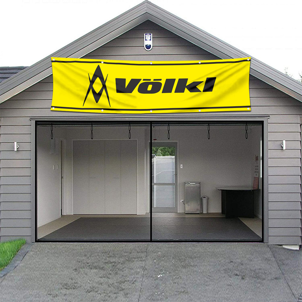 Fyon Skiing Garage Shop Decor Banner Works for Volkl Skis Flag 2x8 Feet