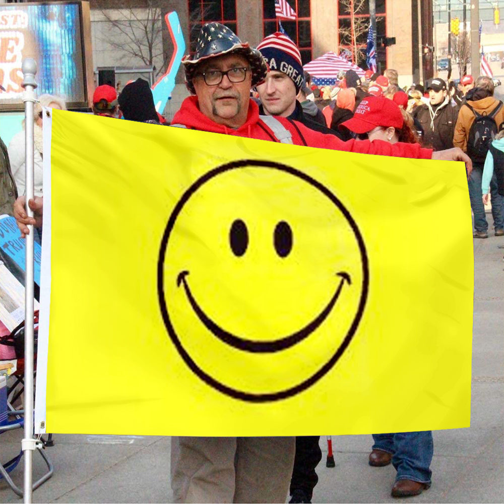 Fyon Smile Face Happy Flag Indoor and Outdoor Banner