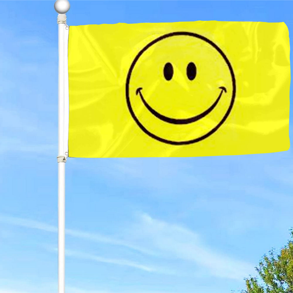 Fyon Smile Face Happy Flag Indoor and Outdoor Banner