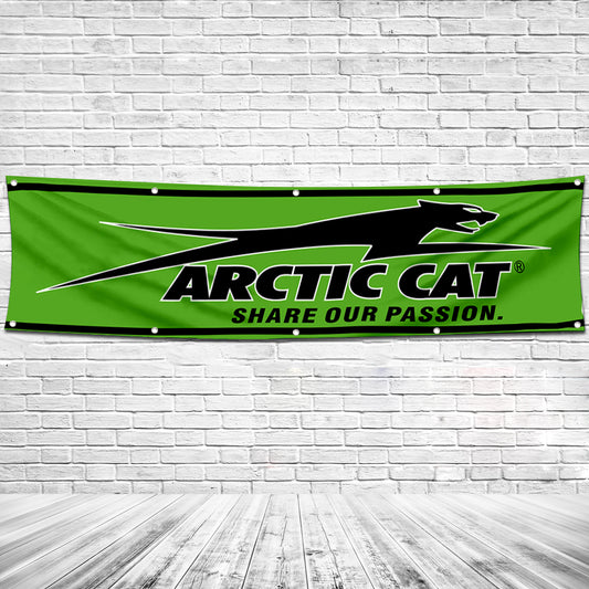 Fyon Snowmobiles Garage Shop Decor Banner Works for Arctic Cat Flag 2x8 Feet