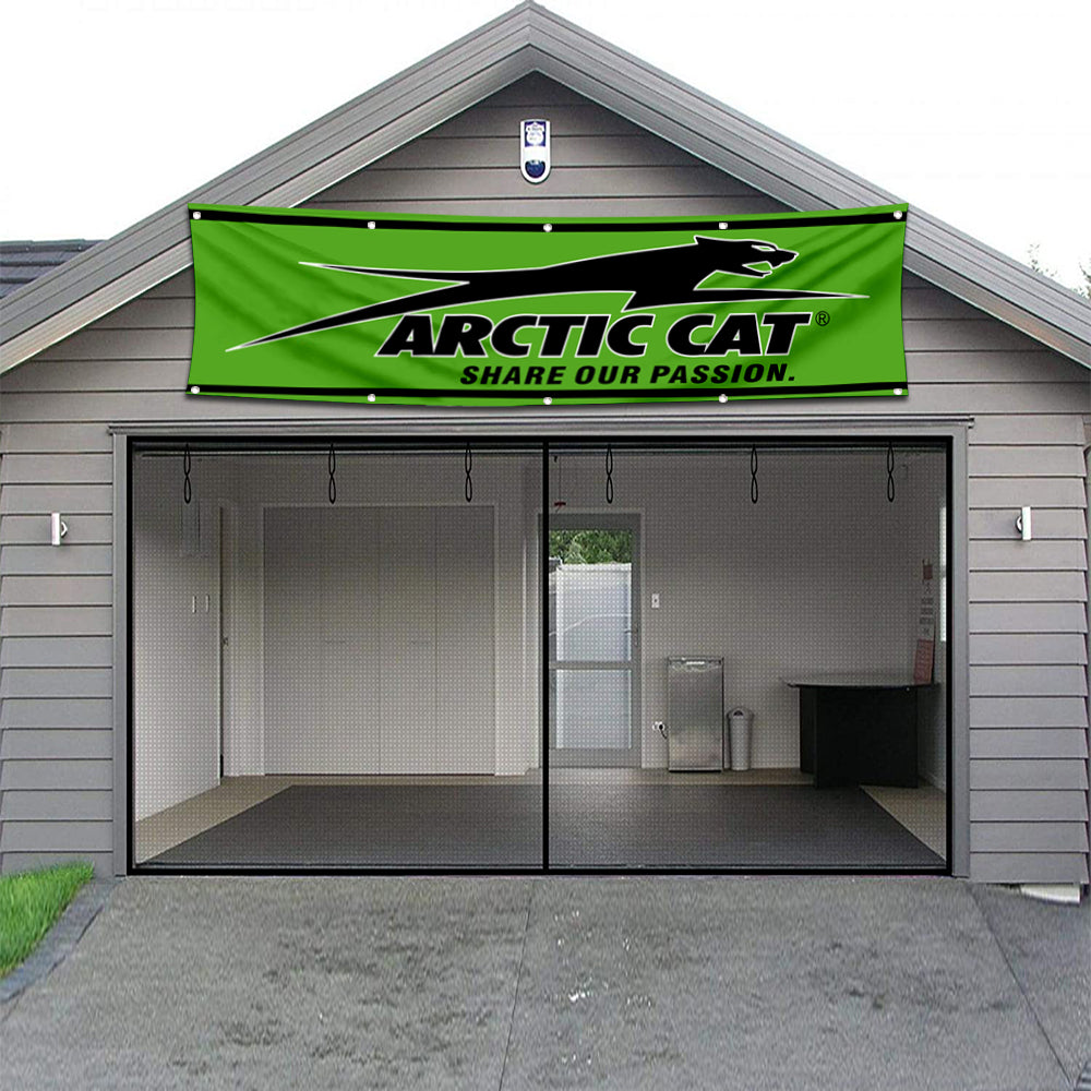 Fyon Snowmobiles Garage Shop Decor Banner Works for Arctic Cat Flag 2x8 Feet