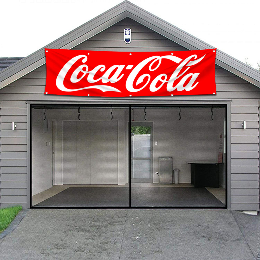 Fyon Soda Garage Shop Decor Banner Works for Coca Cola Flag 2x8 Feet