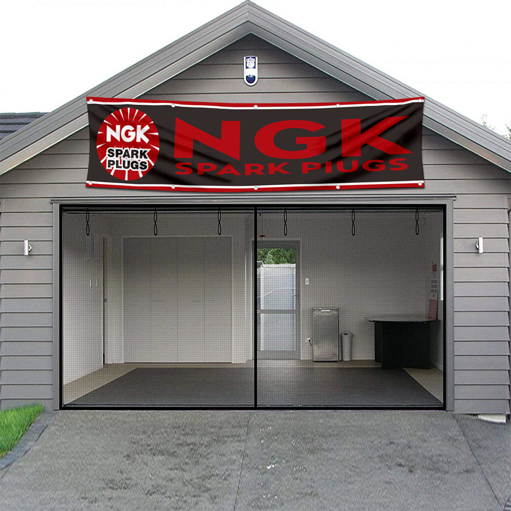 Fyon Spark Plugs Garage Shop Decor Banner Work for NGK Flag 2x8 Feet