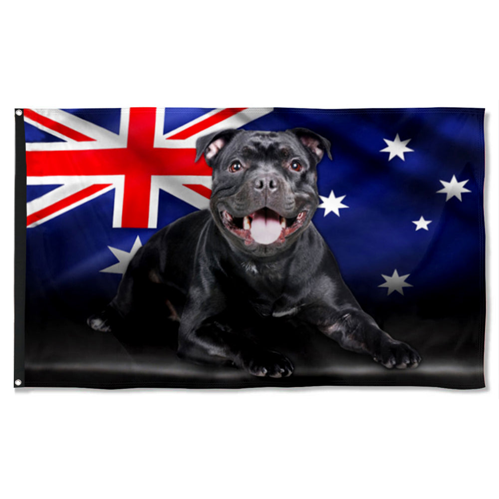 Fyon Staffordshire Bull Terrier Dog Australian Flag 41429 Indoor and outdoor banner