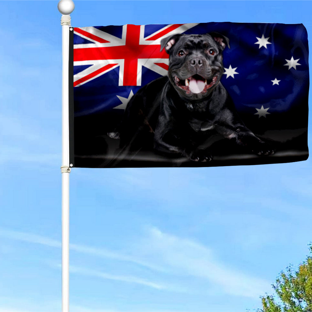 Fyon Staffordshire Bull Terrier Dog Australian Flag 41429 Indoor and outdoor banner