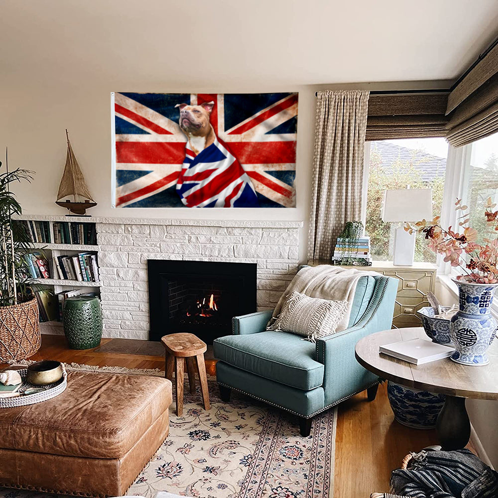 Fyon Staffordshire Bull Terrier Patriotic Dog Flag 41430 Indoor and outdoor banner