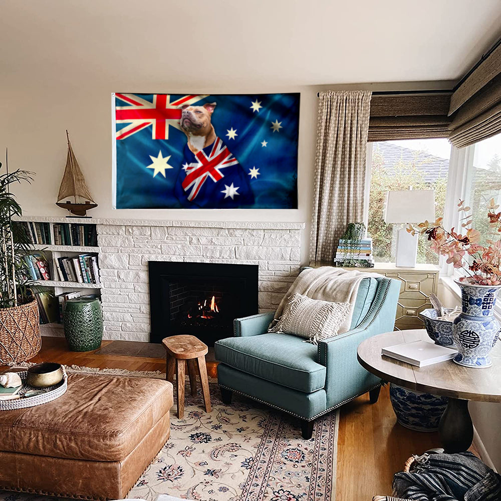 Fyon Staffordshire Bull Terrier Patriotic Dog Flag 41431 Indoor and outdoor banner