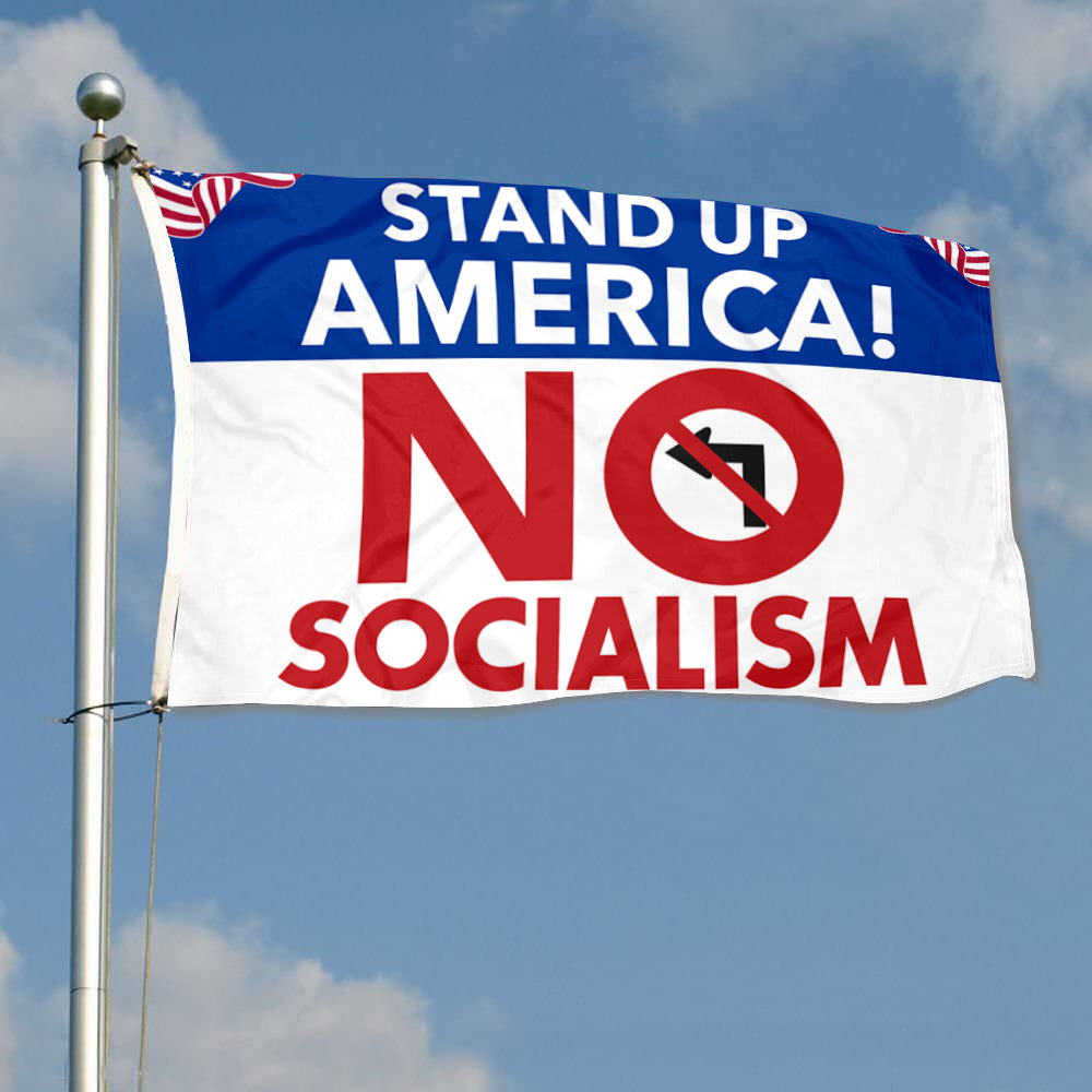 Fyon Stand Up USA No Socialism Flag Banner