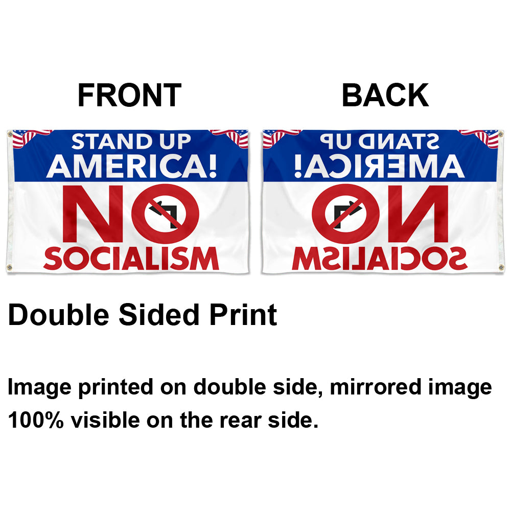 Fyon Stand Up USA No Socialism Flag Banner