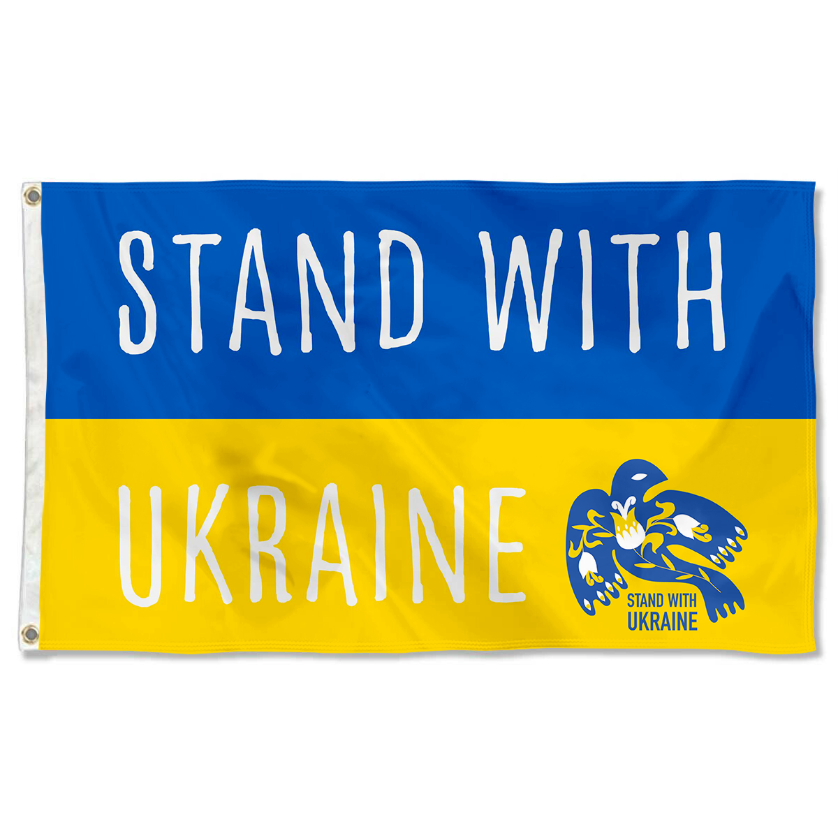 Fyon Stand With Ukraine Peace Flag White Indoor and outdoor banner 40111