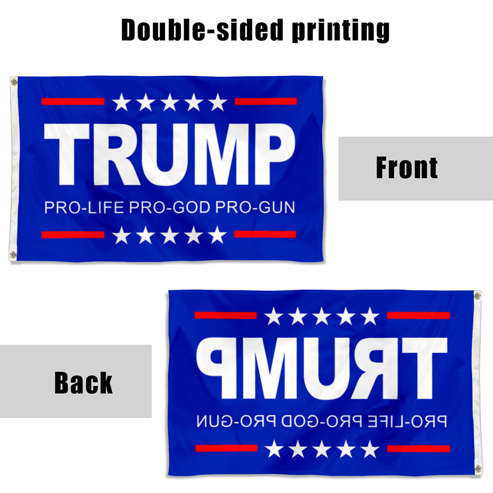 Fyon TRUMP PRO LIFE PRO GOD PRO GUN Flag Indoor and Outdoor Banner